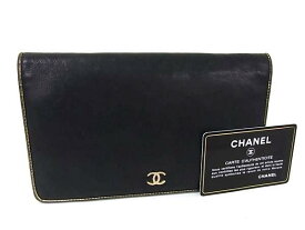 CHANEL シャネル 財布 セブルガ - ブラック ブラック ユニセックス ココマーク 二つ折り長財布【本物保証】【中古】
