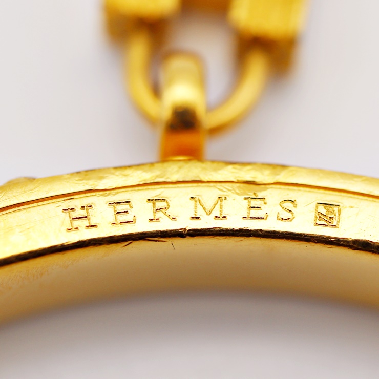 HERMES エルメス ケリー バングル ブレスレット Hカデナモチーフ メタル レザー ゴールド ブラウン アクセサリー 小物【本物保証】【中古】  | 3R boutique