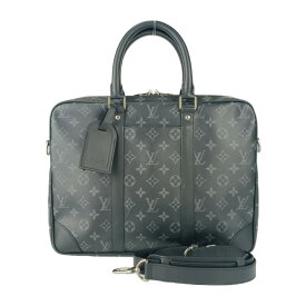 新古未使用展示品 LOUIS VUITTON ルイヴィトン ビジネスバッグ ポルト ドキュマン・ヴォワヤージュ M46457 ブラック グレー シルバー金具 モノグラム・エクリプス キャンバス レザー メンズ 2WAY 【本物保証】【中古】