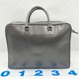 LANVIN COLLECTION ランバンコレクション ビジネスバッグ ブリーフケース ダークブラウン レザー メンズ【本物保証】【中古】
