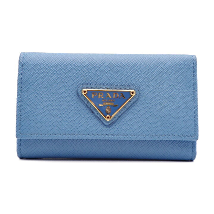 楽天市場】美品 PRADA プラダ 6連キーケース 1PG222 レザー 水色  