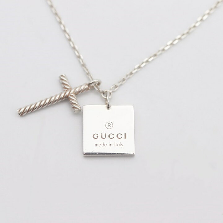 楽天市場】GUCCI グッチ クロス プレートトップ ネックレス SV925  