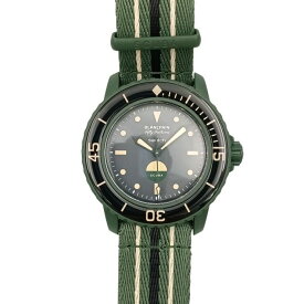 BLANCPAIN swatch ブランパン スウォッチ 時計 SCUBA フィフティファゾムス グリーンアビス SO35G100 グリーン文字盤 バイオセラミック ナイロン メンズ アナログ 新古未使用展示品【本物保証】【中古】