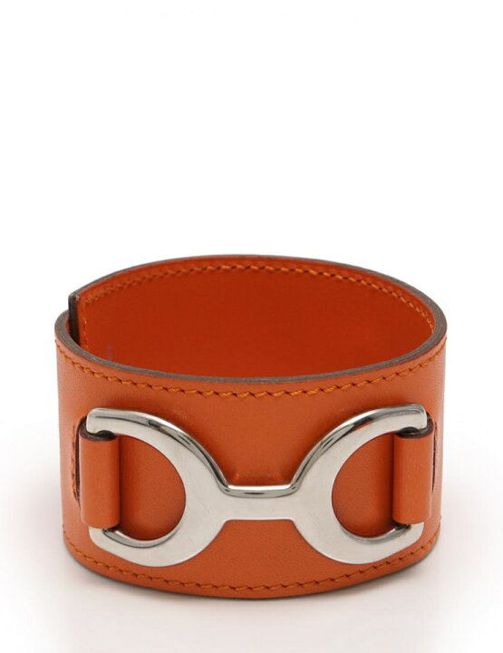 楽天市場】美品 HERMES エルメス ブレスレット レザー オレンジ 