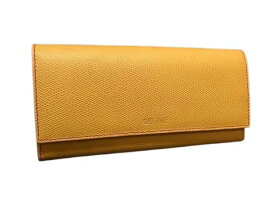 CELINE セリーヌ 財布 - - オレンジ レザー レディース 二つ折り長財布【本物保証】【中古】