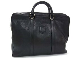 CELINE セリーヌ ビジネスバッグ マカダム ブリーフケース - ブラック レザー メンズ ヴィンテージ M09 シルバー金具【本物保証】【中古】