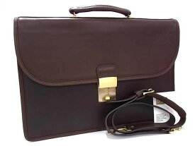 COACH コーチ ビジネスバッグ オールドコーチ ブリーフケース 5353 ブラウン系 グラブタンカウハイドレザー メンズ 2WAY ショルダーバッグ ゴールド金具【本物保証】【中古】