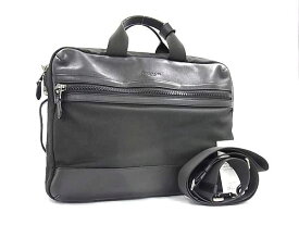 COACH コーチ ビジネスバッグ テレイン コンバーチブル バックパック イン ミックスド マテリアルズ F59944 ブラック ナイロン×レザー メンズ 3WAY 美品【本物保証】【中古】
