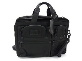 TUMI トゥミ ビジネスバッグ Alpha FXT T-Pass Expandable Laptop Brief 26145DH ブラック系 ナイロンキャンバス メンズ 2WAY ブリーフケース ショルダーバッグ【本物保証】【中古】