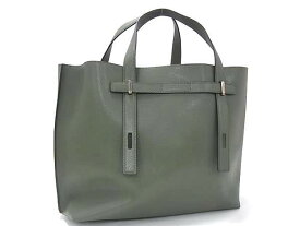 FURLA フルラ トートバッグ ジョーヴェ カーキ系 レザー ユニセックス 超美品【本物保証】【中古】