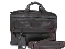 TUMI トゥミ ビジネスバッグ ALPHA slim Deluxe Leather portfolio スリム デラックス レザー ポートフォリオ 96101BH ブラウン レザー メンズ 2WAY 美品【本物保証】【中古】