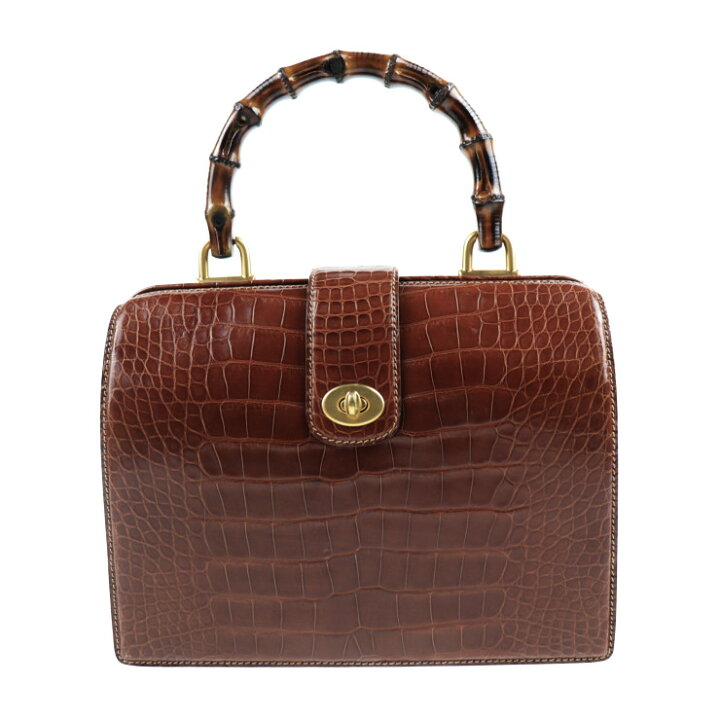 楽天市場】超美品 GUCCI グッチ リアルクロコダイル バンブー 