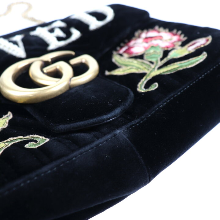 楽天市場】美品 GUCCI グッチ ベルベット ミディアムバッグ GG 