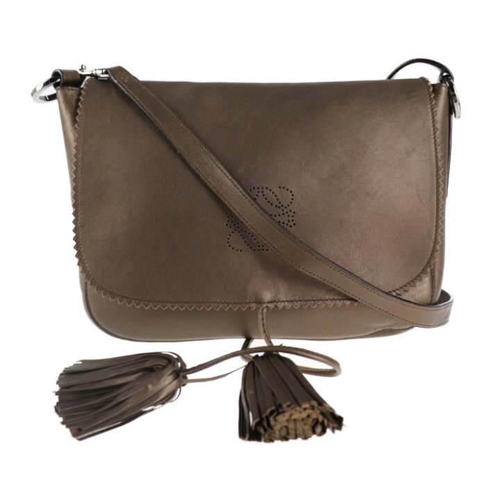 美品 LOEWE ロエベ ショルダーバッグ ナッパレザー ブロンズ系 