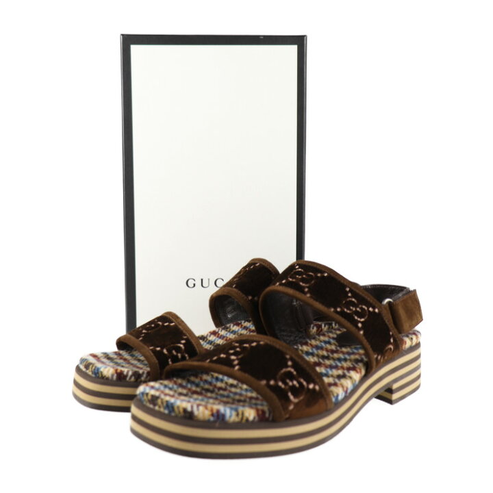 楽天市場】新品未使用展示品 GUCCI グッチ サンダル 523972 ベルベット 