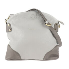 超美品 LEATHER JEWELS レザージュエルズ バッグ ショルダーバッグ - レザー グレー系 ゴールド金具 クロスボディ【本物保証】【中古】