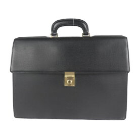 LOEWE ロエベ ブリーフケース ビジネスバッグ 13-50.70.002-1579 レザー ブラック ゴールド金具 ハンドバッグ 書類鞄【本物保証】【中古】