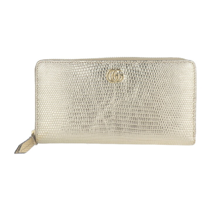 楽天市場】美品 GUCCI グッチ 長財布 456117 リザード ゴールド 