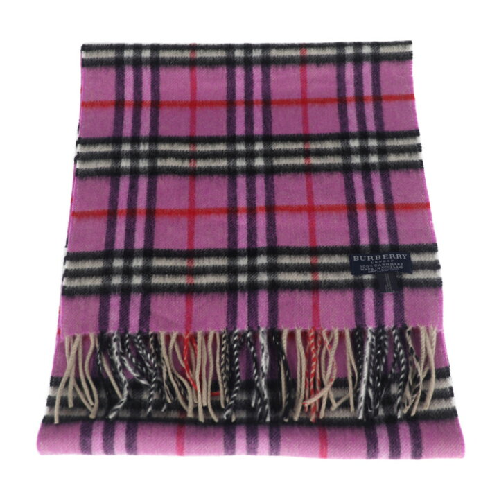 楽天市場】超美品 BURBERRY バーバリー マフラー カシミヤ100％ ピンク 
