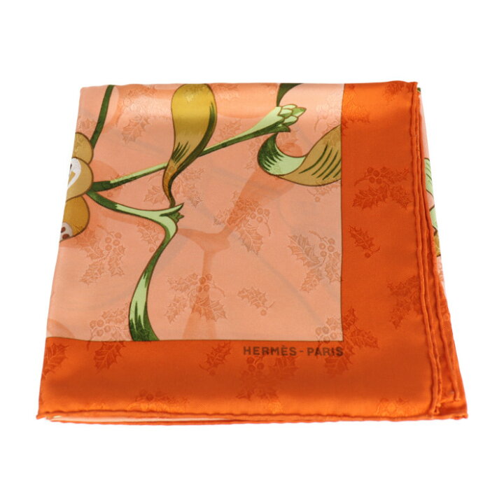 楽天市場】超美品 HERMES エルメス カレ90 スカーフ シルク オレンジ 