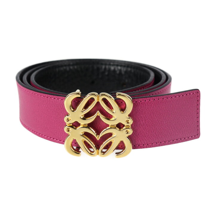 楽天市場】美品 LOEWE ロエベ ベルト レザー ピンク ブラック  