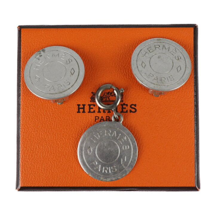 楽天市場】HERMES エルメス イヤリング メタル シルバー セリエ 