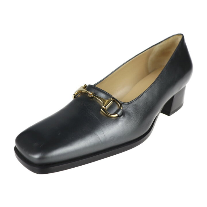 楽天市場】超美品 GUCCI グッチ ホースビット パンプス レザー グレー 