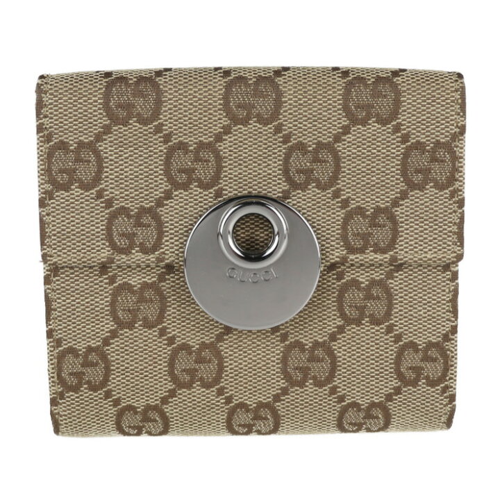 楽天市場】美品 GUCCI グッチ GGキャンバス 二つ折り財布 120935  
