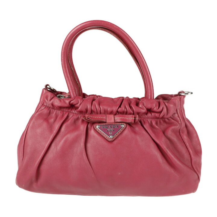 楽天市場】PRADA プラダ ショルダーバッグ BN1677 レザー フューシャ系 