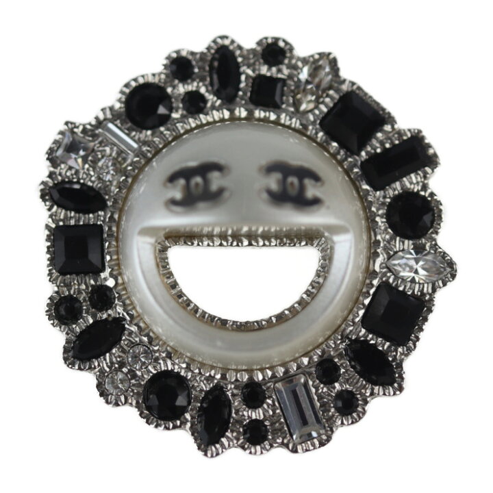 楽天市場】超美品 CHANEL シャネル ブローチ メタル ラインストーン 
