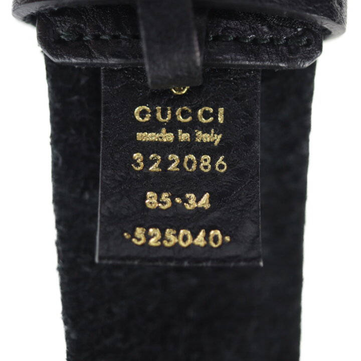楽天市場】美品 GUCCI グッチ ベルト 322086 レザー ブラック クレスト 
