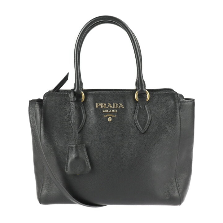 楽天市場】超美品 PRADA プラダ ハンドバッグ 1BA205 レザー ブラック 