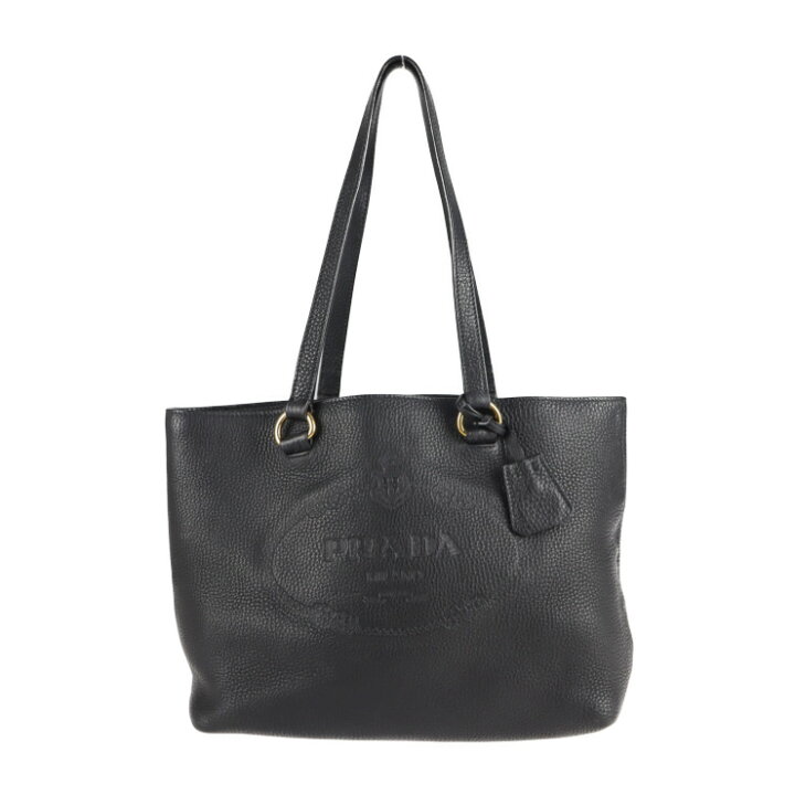楽天市場】PRADA プラダ トートバッグ レザー ブラック ショルダー 