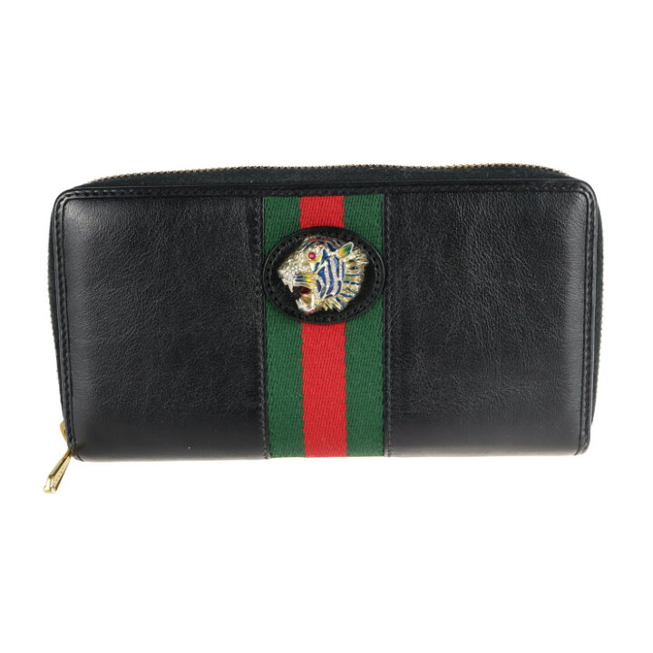 楽天市場】美品 GUCCI グッチ 長財布 573791 レザー ブラック タイガー  
