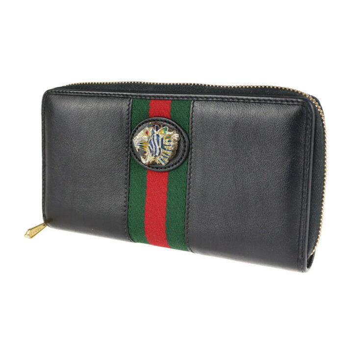 楽天市場】美品 GUCCI グッチ 長財布 573791 レザー ブラック タイガー  