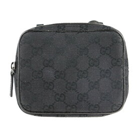 美品 GUCCI グッチ GGキャンバス ショルダーバッグ 120975 キャンバス レザー ブラック ポシェット【本物保証】【中古】