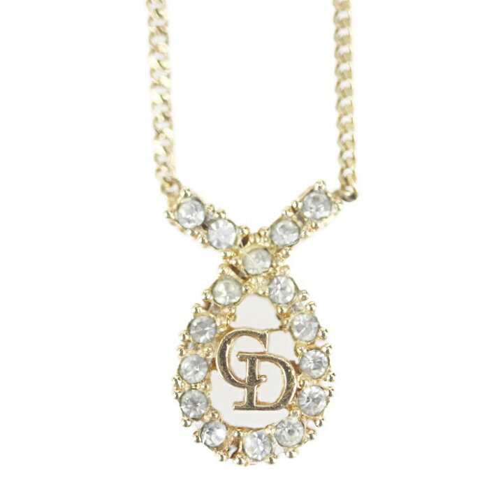 楽天市場 Christian Dior クリスチャンディオール ネックレス メタル ラインストーン ゴールド 本物保証 中古 3r Boutique