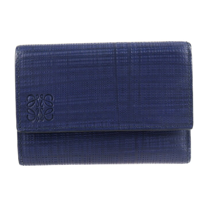 楽天市場】美品 LOEWE ロエベ リネン 三つ折り財布 101811 レザー 