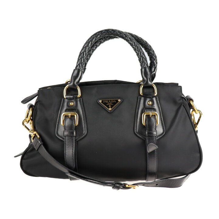 楽天市場】美品 PRADA プラダ ハンドバッグ BN1828 ナイロン レザー 