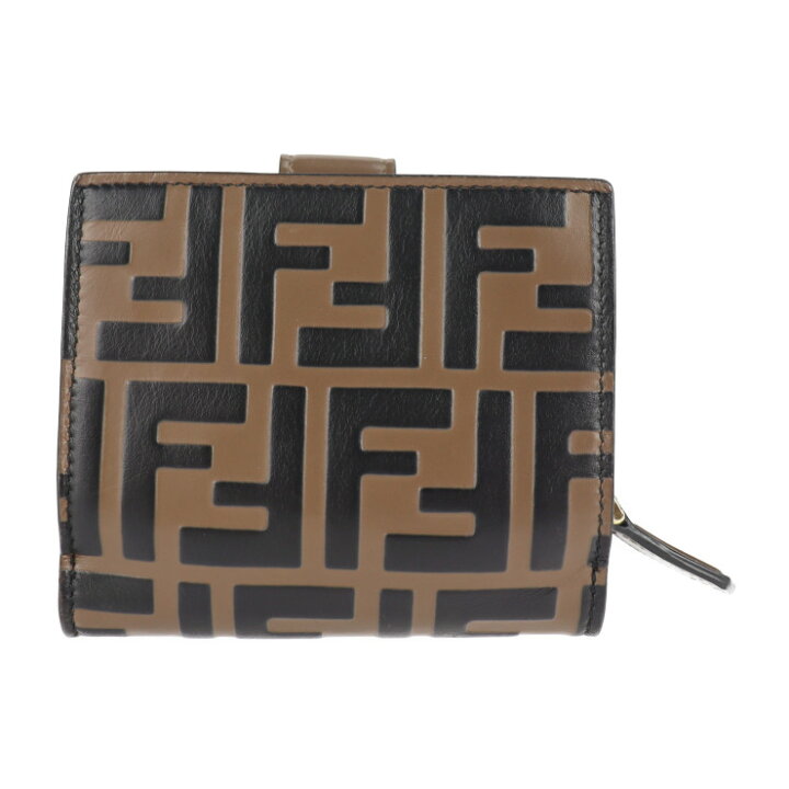 楽天市場】超美品 FENDI フェンディ エフイズ コンパクト 二つ折り財布 