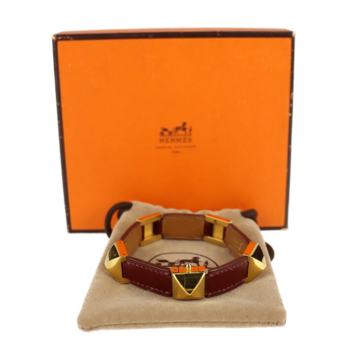 楽天市場】美品 HERMES エルメス メドール ブレスレット レザー レッド 