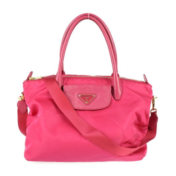 楽天市場】PRADA プラダ ハンドバッグ 1BA106 ナイロン レザー IBISCO  