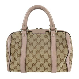 GUCCI グッチ GGキャンバス ハンドバッグ 269876 キャンバス レザー ベージュ パープルベージュ系 2WAY ショルダー ミニボストン【本物保証】【中古】