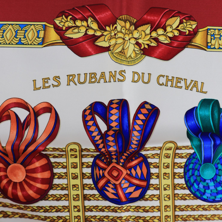 HERMES エルメス カレ90 Les Rubans Du Cheval 馬のリボン スカーフ 