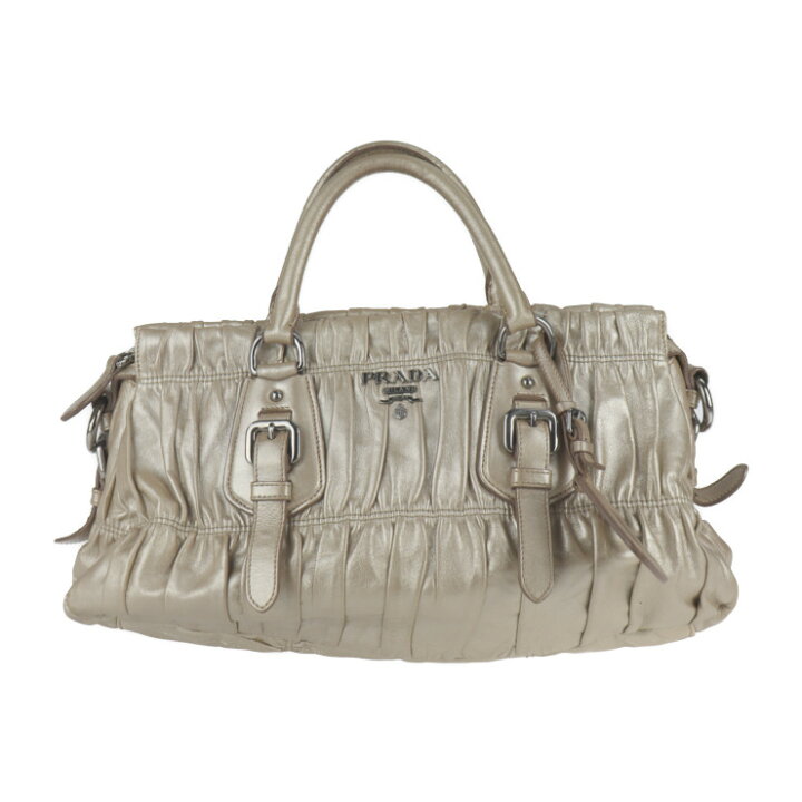 楽天市場】PRADA プラダ ハンドバッグ BN1407 レザー ゴールド系 