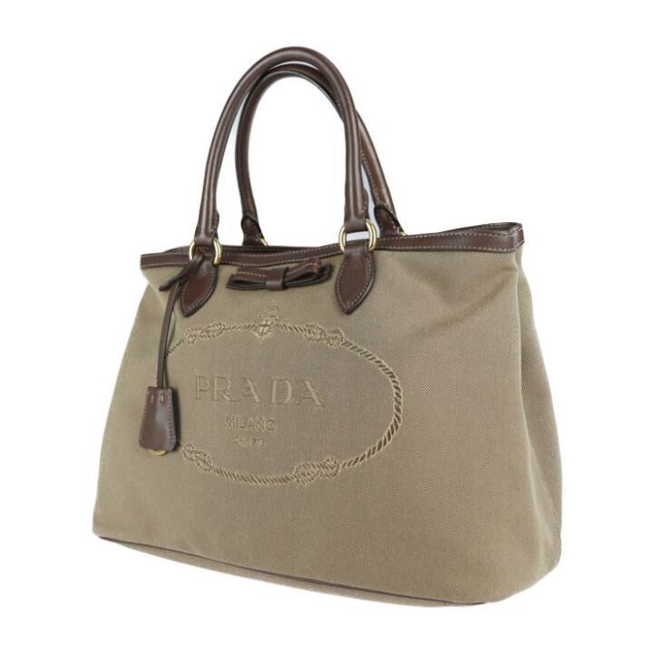 楽天市場】超美品 PRADA プラダ ロゴ ジャガード ハンドバッグ 1BA579 