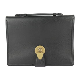 超美品 GUCCI グッチ キャットヘッド ビジネスバッグ 495655 レザー ブラック ゴールド金具 クラッチバッグ ハンドバッグ 【本物保証】【中古】