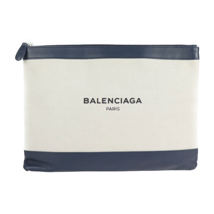 楽天市場】美品 BALENCIAGA バレンシアガ ネイビークリップM クラッチ 