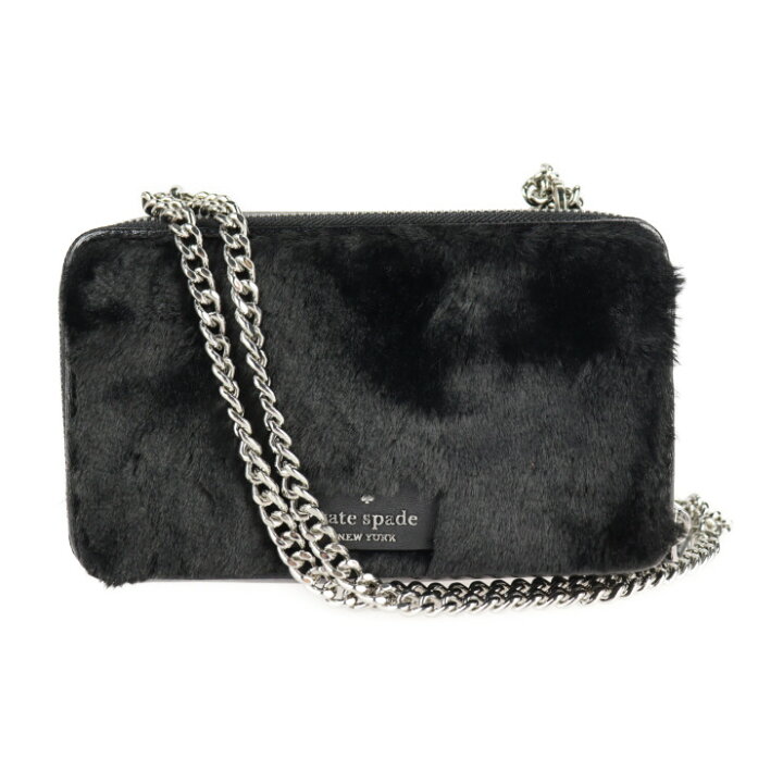 Kate Spade New York Neve Shearling Embellished Chain Double Zip Crossbody