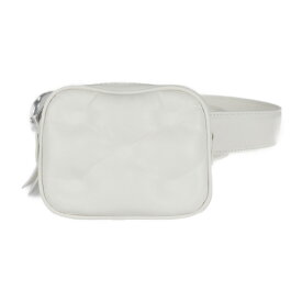 超美品 Maison Margiela メゾン マルジェラ MINI belt bag ミニ ベルトバッグ Glam Slam グランスラム ウエストバッグ S56WB0013 レザー ホワイト ウエストポーチ ヒップバッグ 背面ナンバーロゴ【本物保証】【中古】